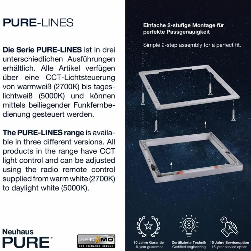 Neuhaus PURE Deckenleuchten-LED-Deckenleuchte PURE-LINES Anthrazit