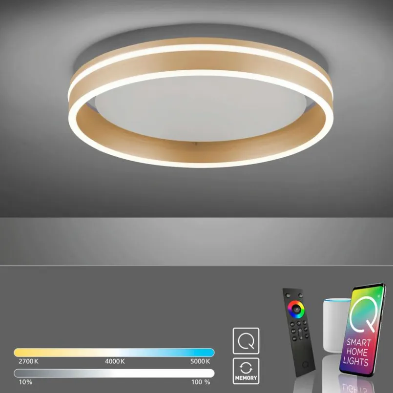 Deckenleuchten|Deckenleuchten|Q SMART HOME LIGHTS LED-Deckenleuchte Q-Vito Messing