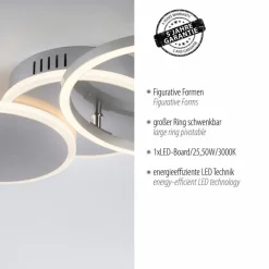 JUST LIGHT. Deckenleuchten-LED-Deckenleuchte Sevent Silber