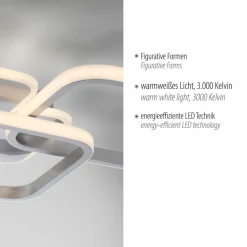 JUST LIGHT. Deckenleuchten-LED-Deckenleuchte Sevent Silber