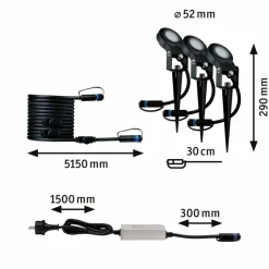 Paulmann Wege- & Bodenleuchten|Wege- & Bodenleuchten-LED-Erdspieß Plug&Shine Schwarz