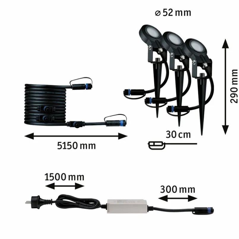 Paulmann Wege- & Bodenleuchten|Wege- & Bodenleuchten-LED-Erdspieß Plug&Shine Schwarz