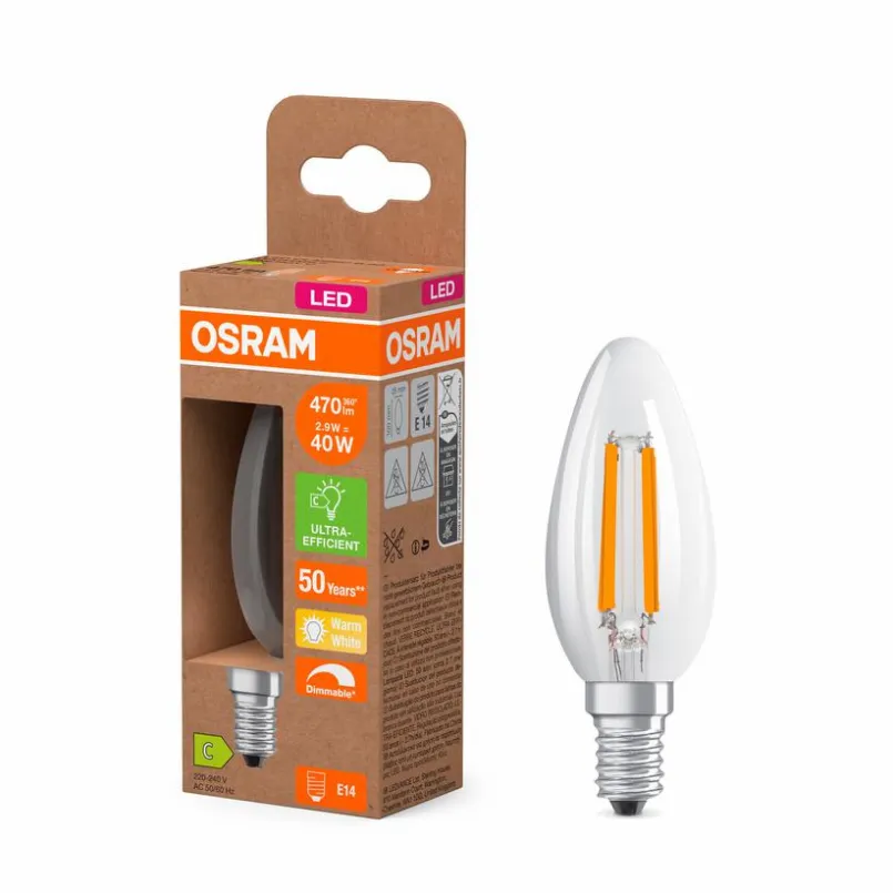 LED-Kerze E14/2,9 Watt/Energie C<Osram New