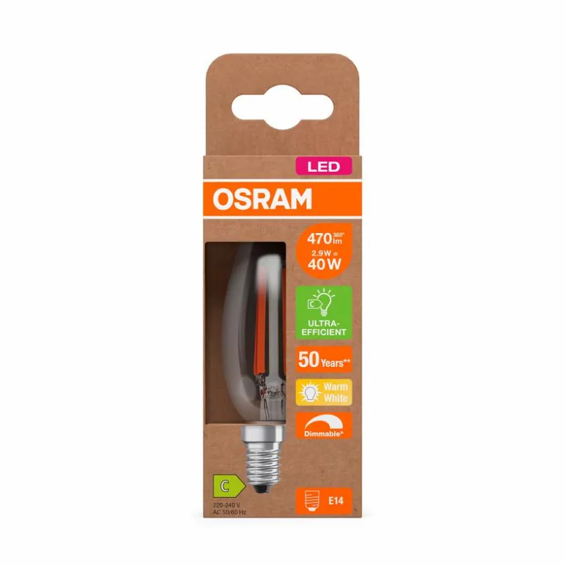 LED-Kerze E14/2,9 Watt/Energie C<Osram New