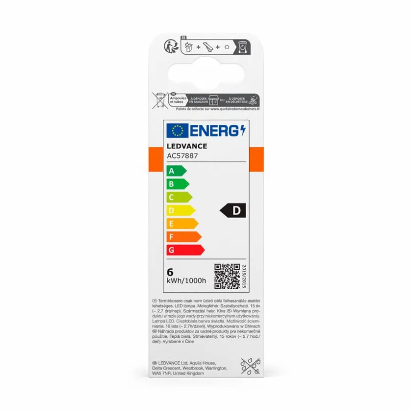 Osram E14-LED-Kerze E14/5,9 Watt/Energie D Transparent