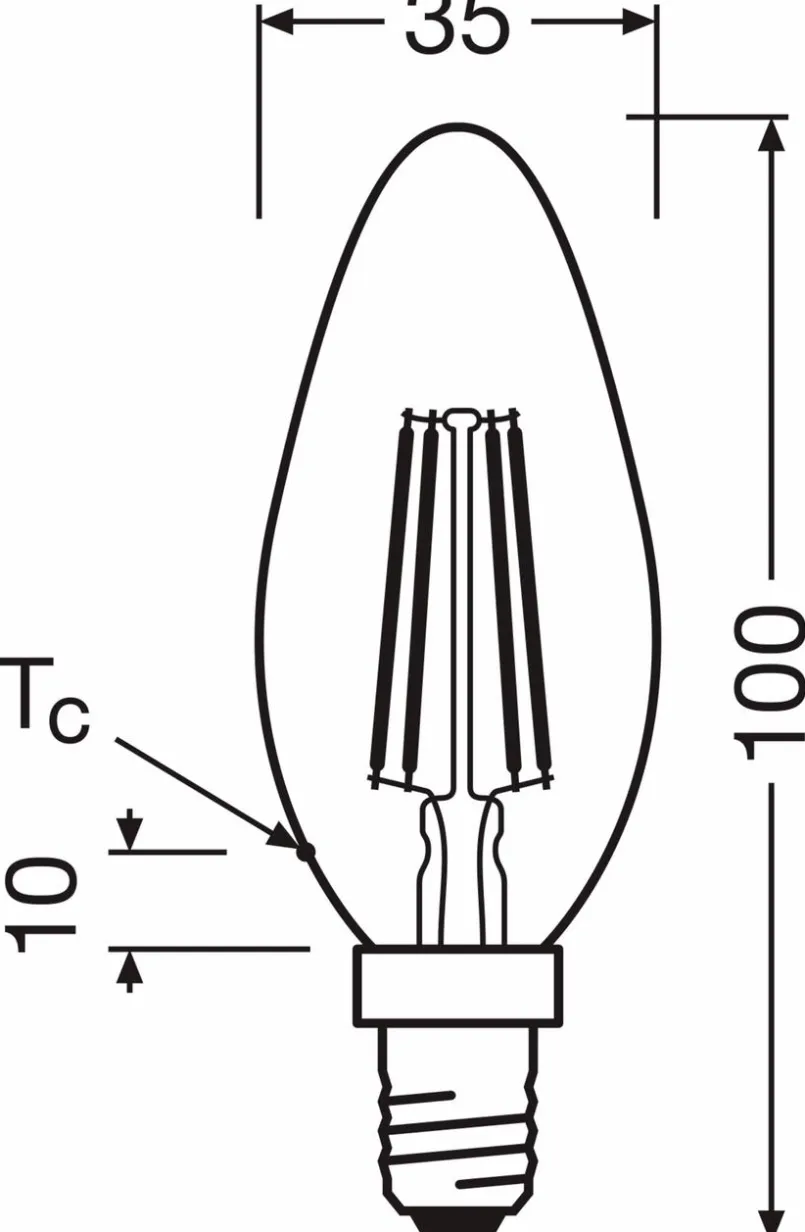 Osram E14-LED-Kerze E14/5,9 Watt/Energie D Transparent