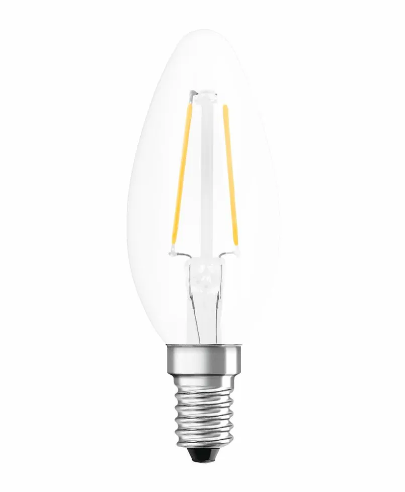 E14|Osram LED-Kerze E14/2,5 Watt/Energie F Transparent
