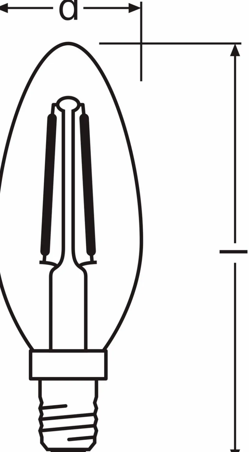 E14|Osram LED-Kerze E14/2,5 Watt/Energie F Transparent