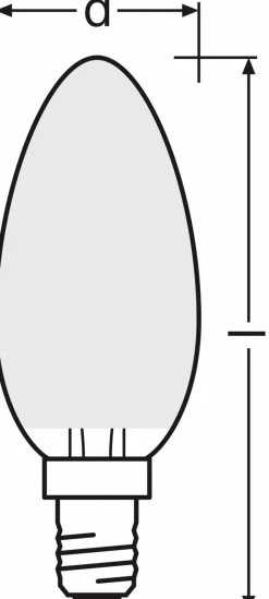 E14|Osram LED-Kerze E14/2,5 Watt/Energie F Transparent