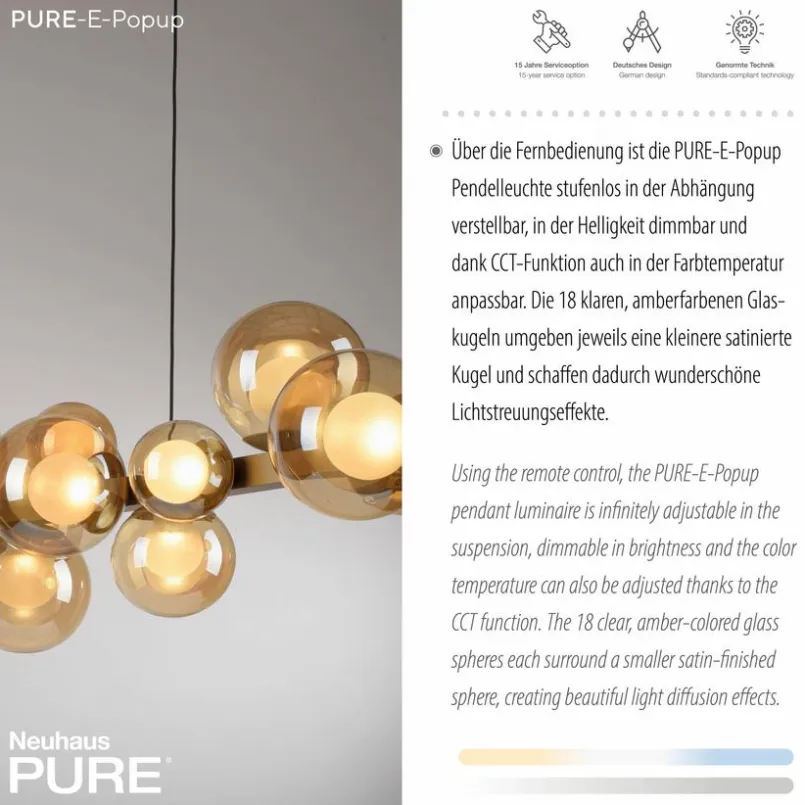 Pendelleuchten|Neuhaus PURE LED-Pendelleuchte E-Popup Bronze