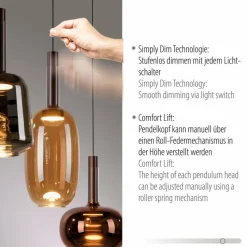 Pendelleuchten|JUST LIGHT. LED-Pendelleuchte Irides Coffee
