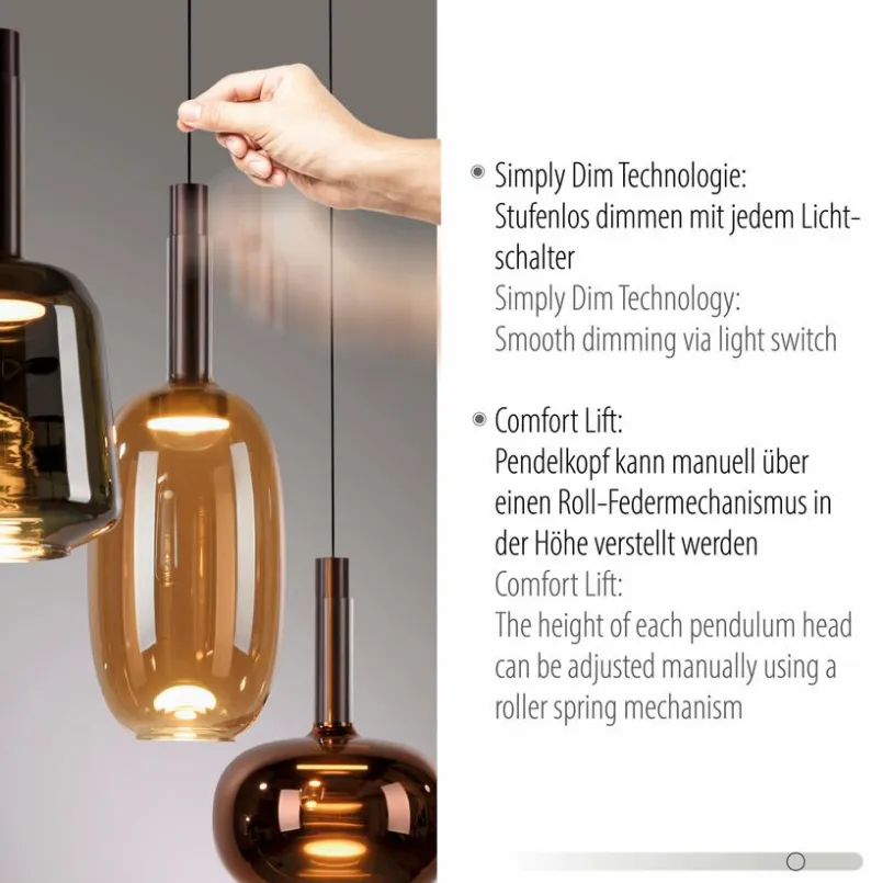Pendelleuchten|JUST LIGHT. LED-Pendelleuchte Irides Coffee
