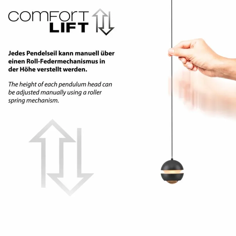 SCHÖNER WOHNEN-Kollektion Pendelleuchten-LED-Pendelleuchte Lini Schwarz