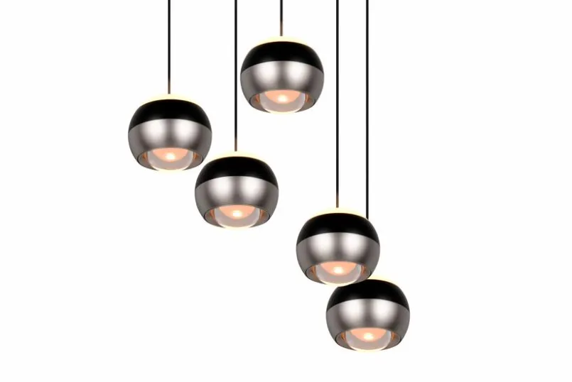 Pendelleuchten|Trio Select LED-Pendelleuchte Orbit Nickel matt