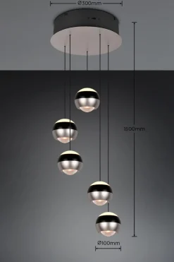 Pendelleuchten|Trio Select LED-Pendelleuchte Orbit Nickel matt