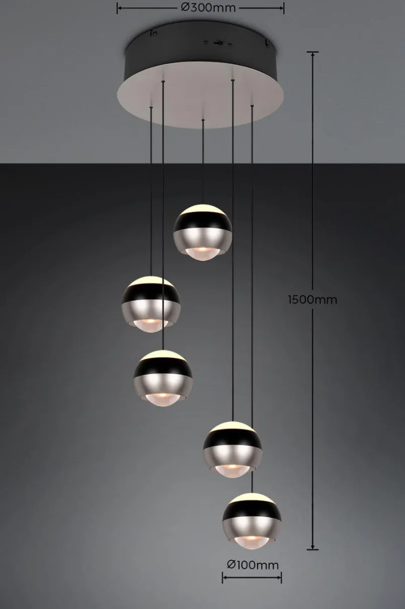 Pendelleuchten|Trio Select LED-Pendelleuchte Orbit Nickel matt