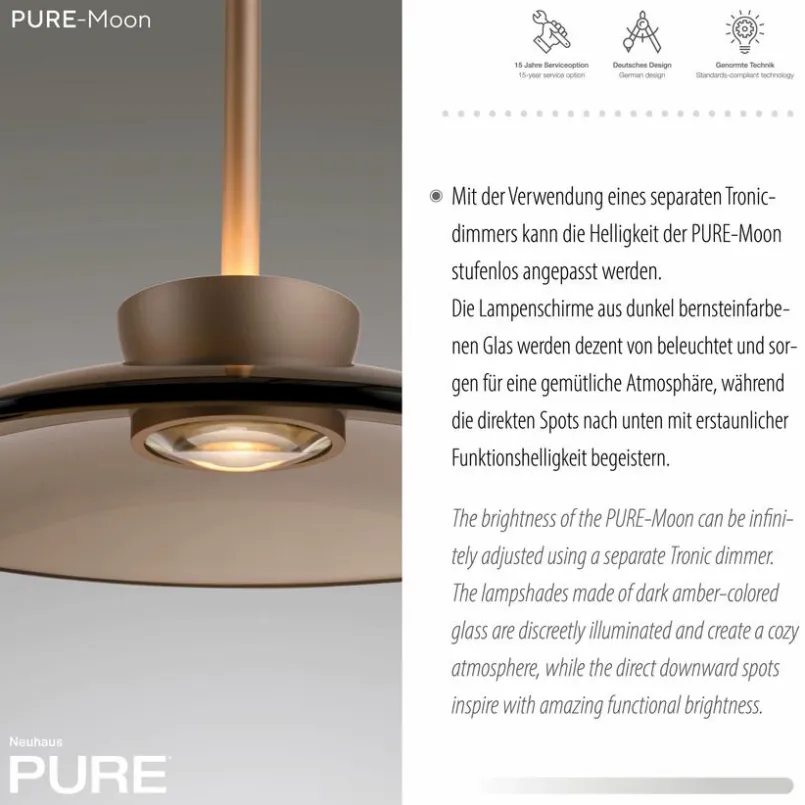 Pendelleuchten|Neuhaus PURE LED-Pendelleuchte Pure Moon Bronze