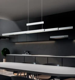 Pendelleuchten|Trio LED-Pendelleuchte Trajan Nickel matt