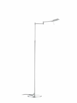 Hell Stehlampen-LED-Stehlampe Johann Nickel matt / Chrom
