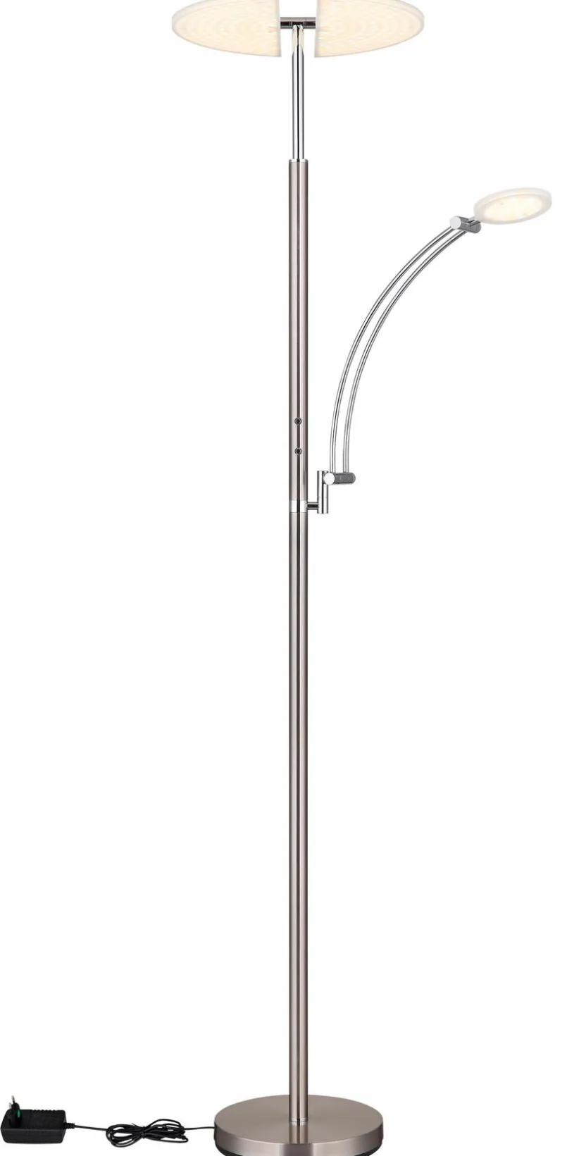 Globo Stehlampen-LED-Stehlampe Tirana Nickel matt