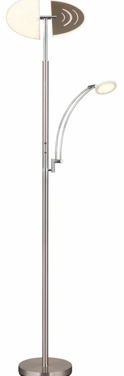Globo Stehlampen-LED-Stehlampe Tirana Nickel matt