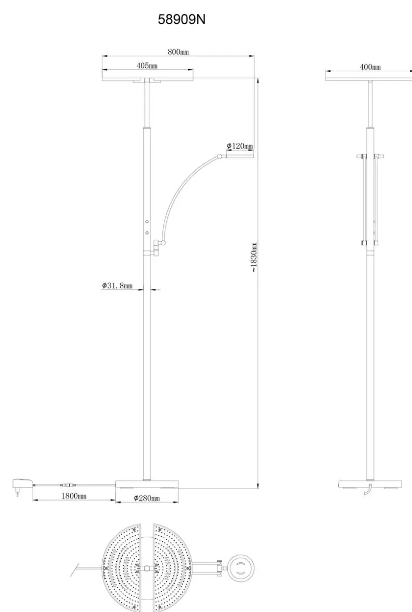 Globo Stehlampen-LED-Stehlampe Tirana Nickel matt