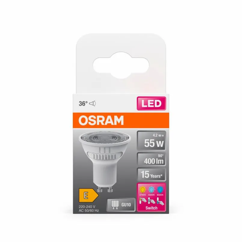 Osram Gu10-LED-Strahlerform GU10/4,2 Watt/Energie E Weiß