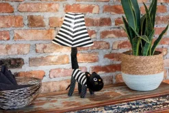 Happy Lamps Kinderlampen|Kinderlampen-LED-Tischleuchte Baby Luna die Katze Schwarz / Weiß