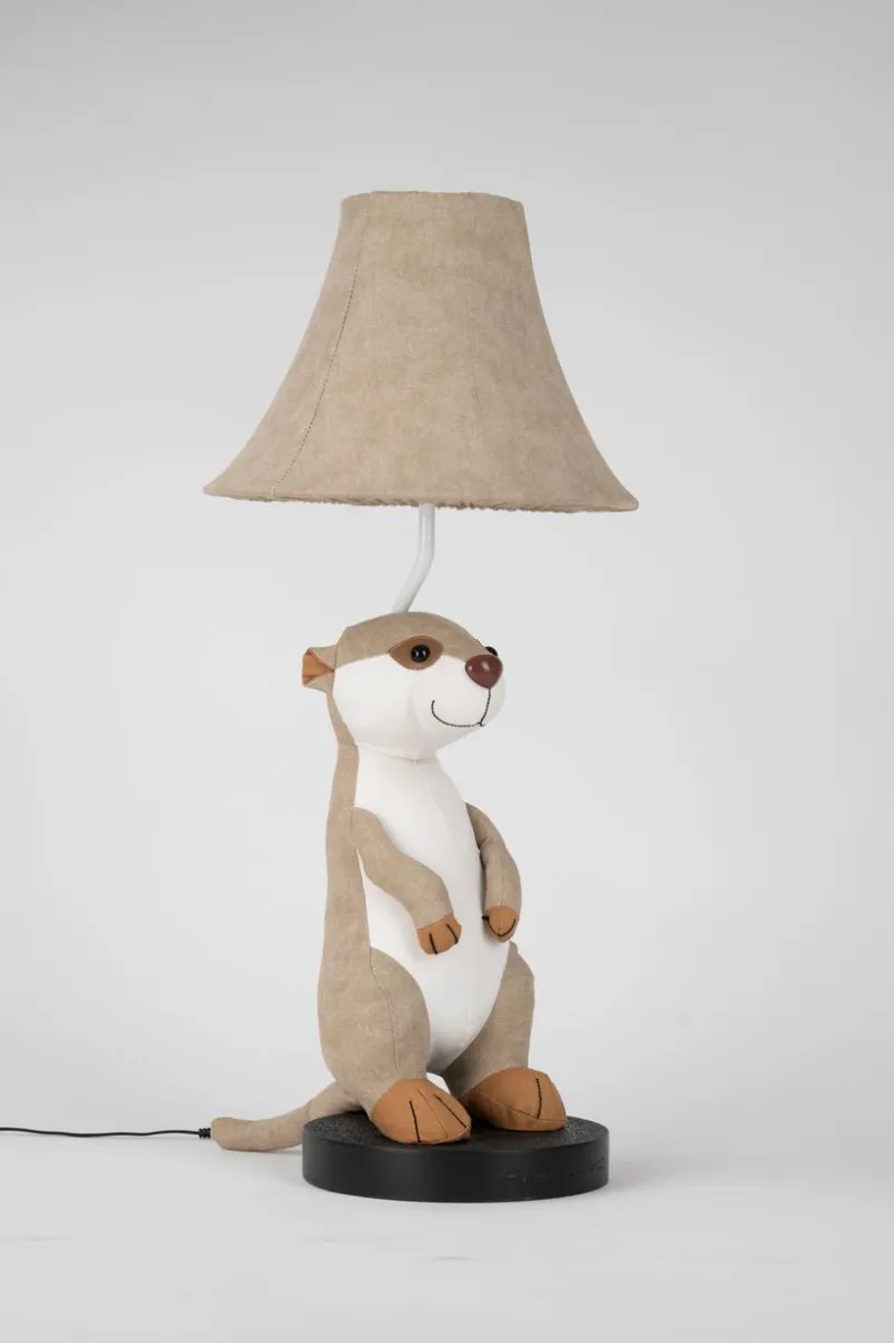 Happy Lamps Kinderlampen|Kinderlampen-LED-Tischleuchte Eddie das Erdmännchen Beige