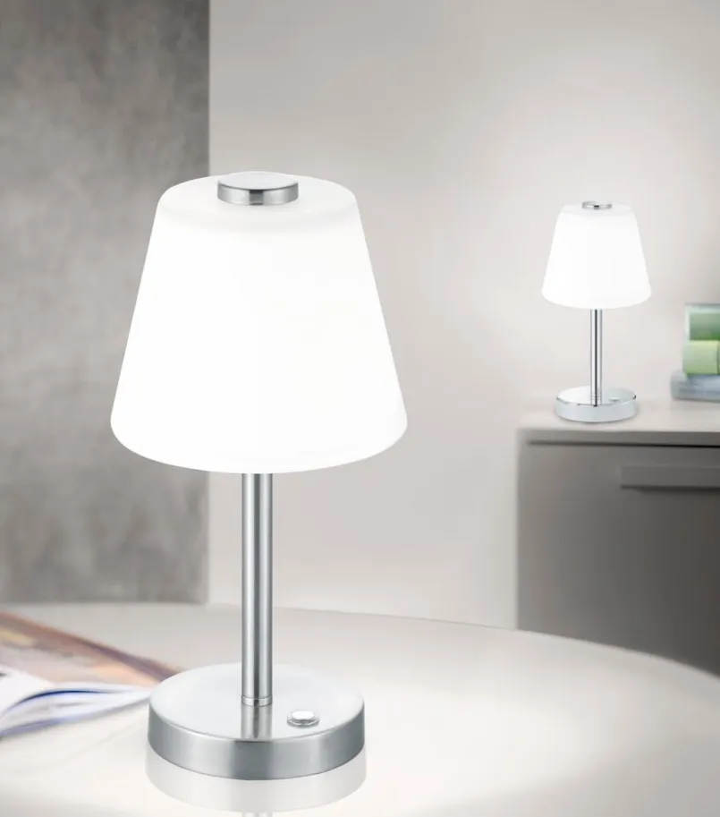 Trio Tischlampen-LED-Tischleuchte Emerald Nickel matt