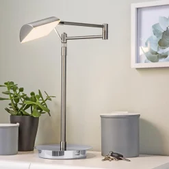 Tischlampen|Hell LED-Tischleuchte Graz Silber