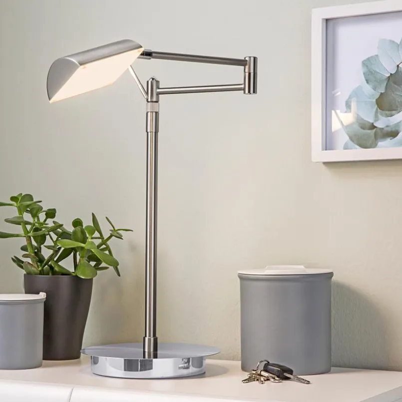 Tischlampen|Hell LED-Tischleuchte Graz Silber