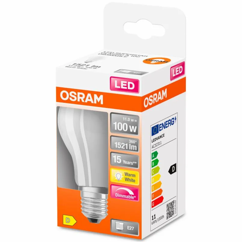 Osram E27-LED-Tropfen matt E27/ 12Watt/ Energie D Weiß