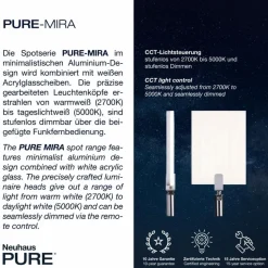 Neuhaus PURE Wandleuchten-LED-Wandleuchte Pure Mira Alu
