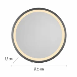 Wandspiegel|Paul Neuhaus LED-Wandspiegel Vidro Grau