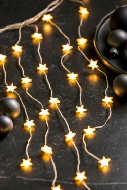 DesignLive Lichterketten-Lichtervorhang Sterne Silber