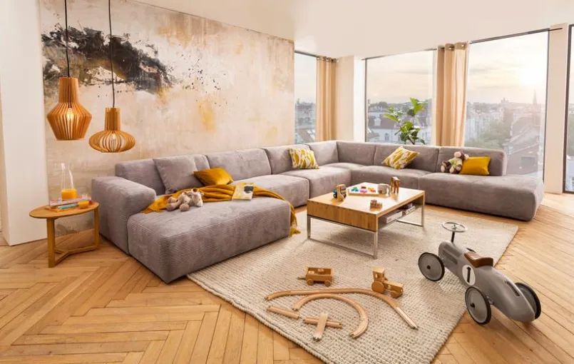 CASEDO Sofas & Couches-Longchair Valencia Grey