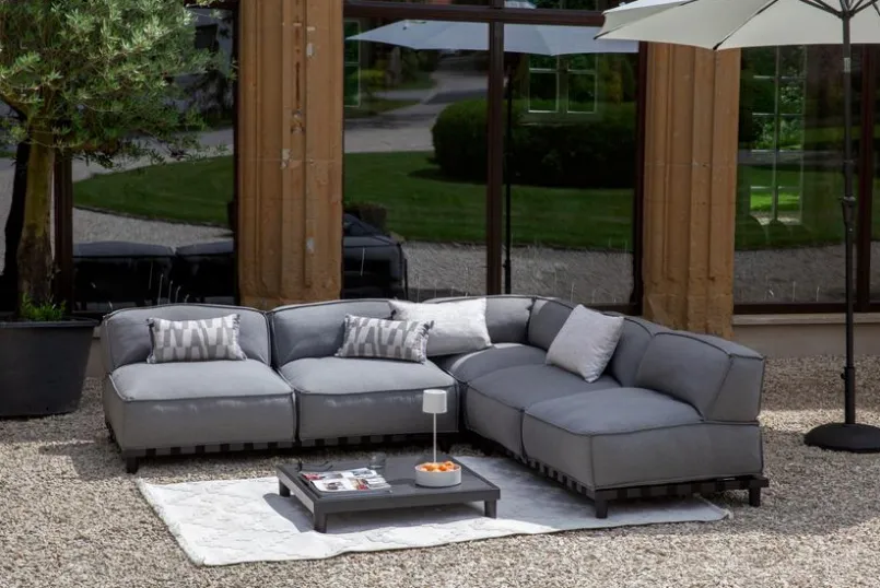 SCHÖNER WOHNEN-Kollektion Gartensofas|Loungesofas-Lounge-Eckmodul Vlieland Grey