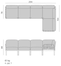 Loungemöbel-Sets|Nardi Loungemöbel Komodo 5 5tlg., Acryl Rosa