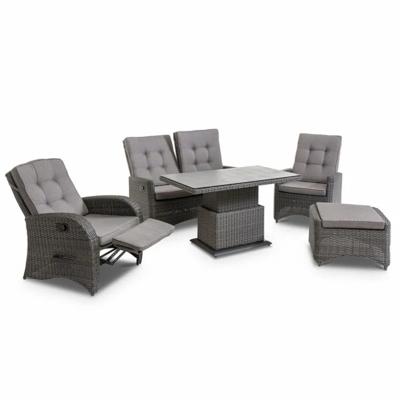 Loungemöbel-Sets| Loungemöbel Set Deluxe Lounge 5 tlg Grau