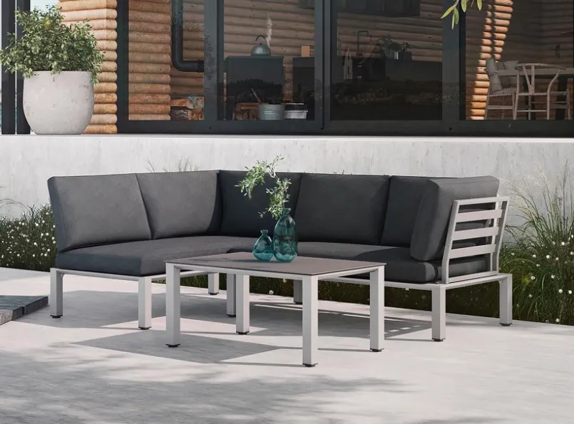 MWH Loungemöbel-Sets-Loungemöbel Set Widoo 3tlg. Hellgrau