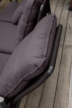 Gartenstühle|Gartensessel-Lounge-Sofa Salines 3-Sitzer Schwarz / Grau