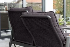 Gartenstühle|Gartensessel| Lounge-Sofa Salines 2-Sitzer Schwarz / Grau