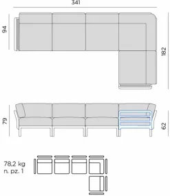 Lounge-Sofa Maximo 5<Nardi Online