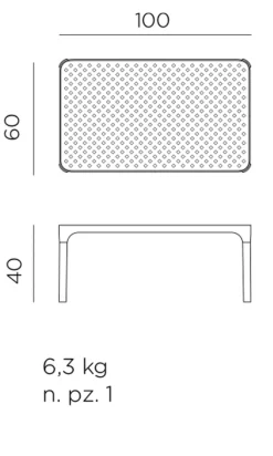 Nardi Loungetische-Loungetisch Net Lounge 100 x 60 cm Koralle