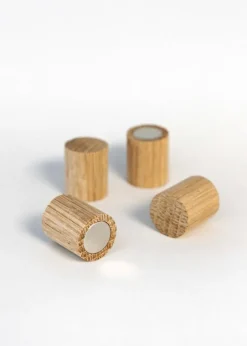 Memoboards|Metallbude Magnete Holz Ela 4er-Set Eiche