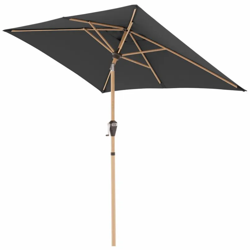 Sonnenschirme|Doppler Marktschirm Alu Wood 140 x 200 cm Anthrazit