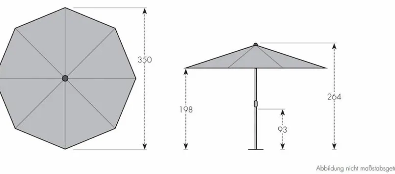 Sonnenschirme|Doppler Marktschirm Alu Wood ø 350 cm Beige