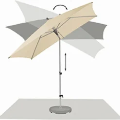 Sonnenschirme|Glatz Marktschirm Alu-Smart 210 x 150 cm Hellgrau