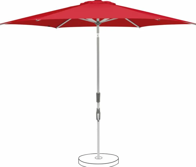 Glatz Sonnenschirme-Marktschirm Slide 300 cm rund Rot
